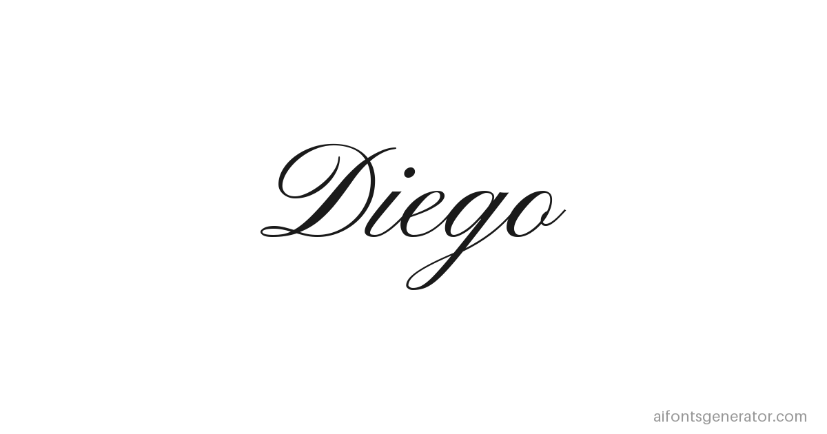 Diego written in chicano pinyon script lettering