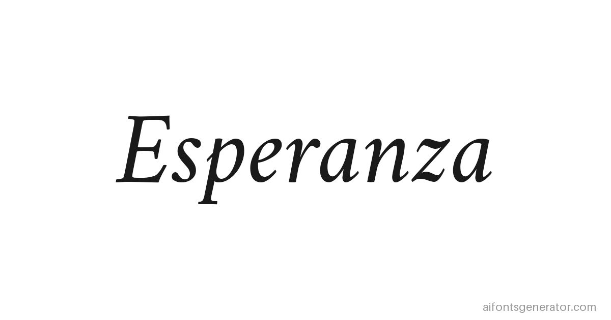 Esperanza written in chicano crimson italic lettering