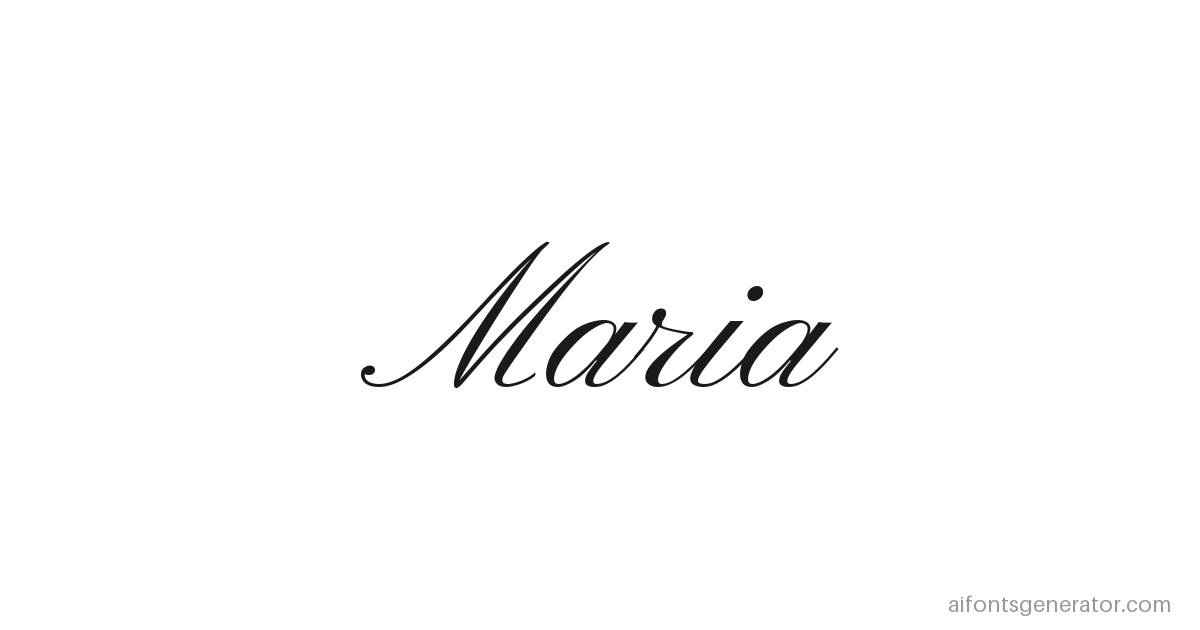 Maria written in chicano pinyon script lettering