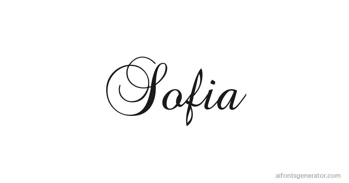 Sofia written in chicano brock script lettering